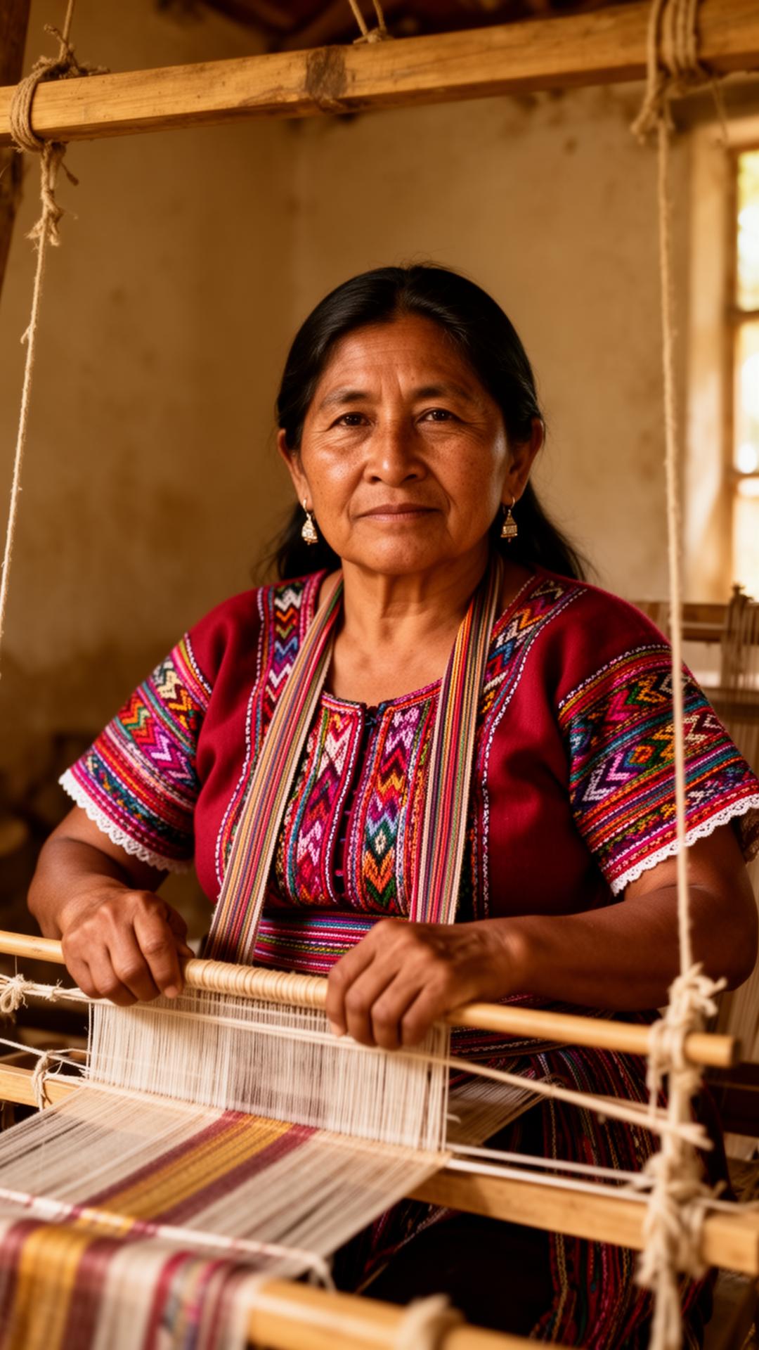 Master weaver from Chiapas at her loom